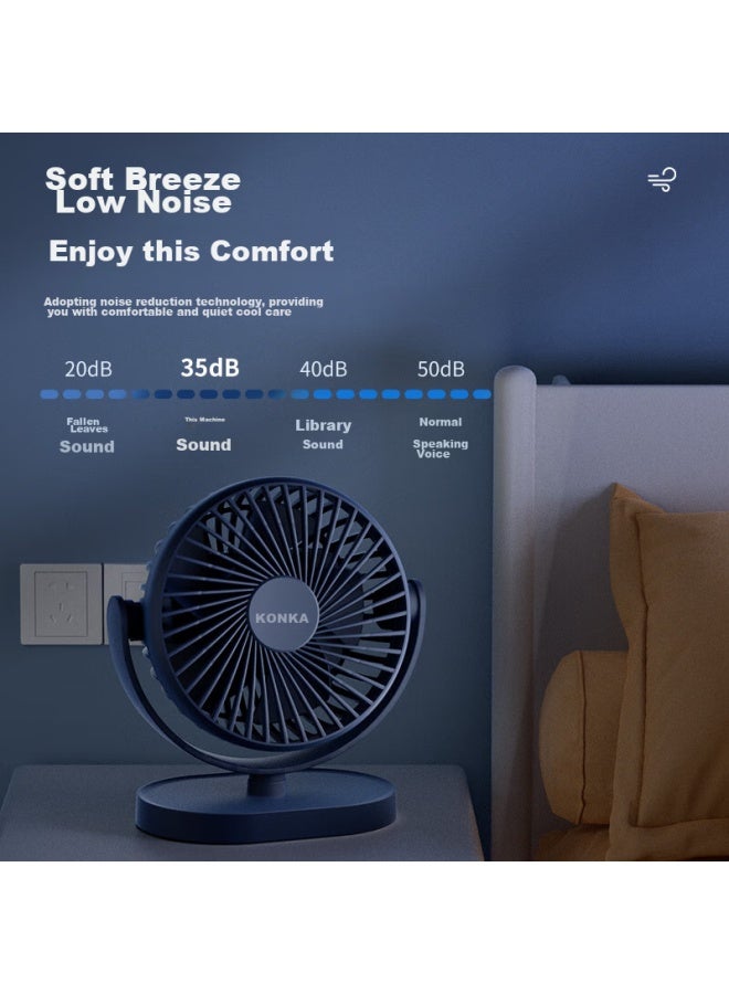 Konka Usb Mini Fan / Small Electric Fan / Portable Fan / Desk Fan, Car Wall-mounted Fan, Office Student Dormitory Bedside Fan, Portable Handheld Fan, Mini Desktop Fa - Image 1