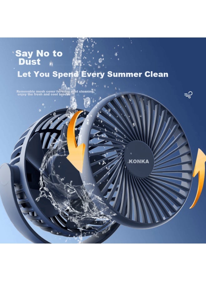 Konka Usb Mini Fan / Small Electric Fan / Portable Fan / Desk Fan, Car Wall-mounted Fan, Office Student Dormitory Bedside Fan, Portable Handheld Fan, Mini Desktop Fa - Image 5