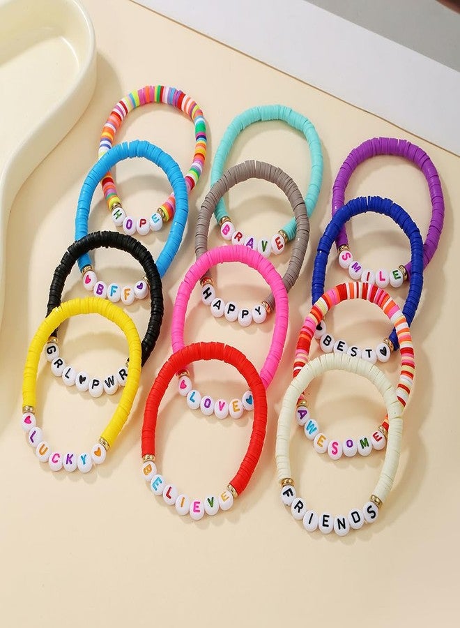 UCLEVER Friendship Trendy Heishi Clay Bead Bracelets Stack Boho Stretch Bracelets for Women (Friendship) - Image 3