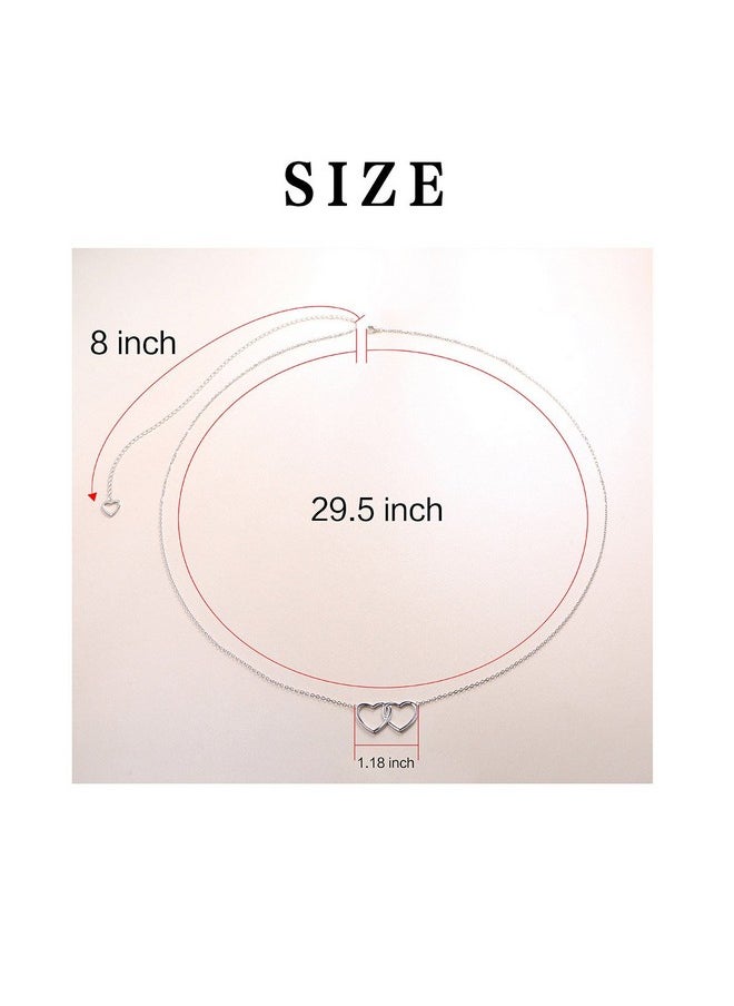 DAOCHONG S925 Sterling Silver Heart Waist Belt Belly Chain Adjustable Charm Body Chain Jewelry  - Image 5