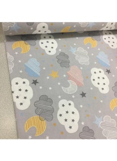 Bebek Özel Baby Special 100% Cotton Baby and Kids Elastic Sheet with Moon Star Cloud Pattern 70 x 140 cm  - Image 2