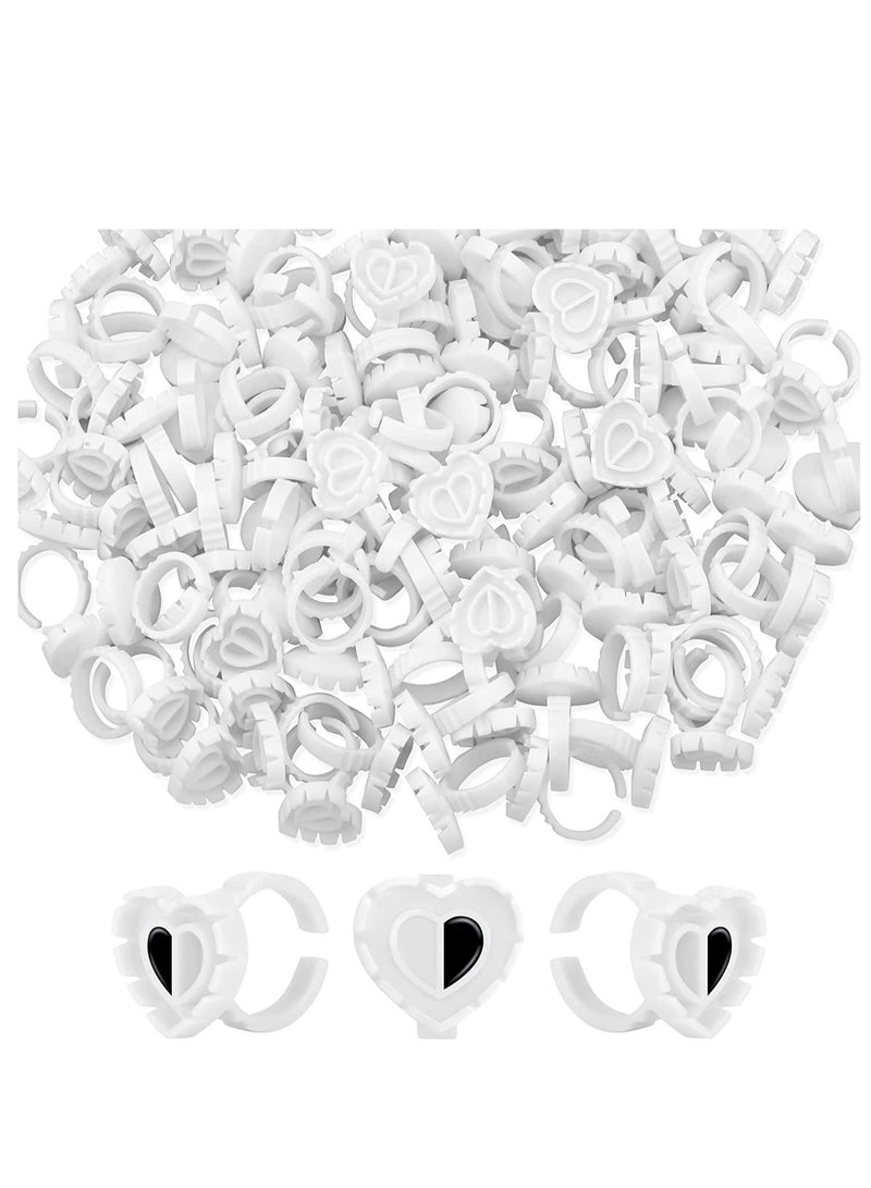 Excefore Lashes Glue Ring, Disposable Rings, White Cup Plastic Makeup Holder Suitable for applying lipstick, removing eyelashes, cleaning ears, grafting eyelashes (White)  - Image 1