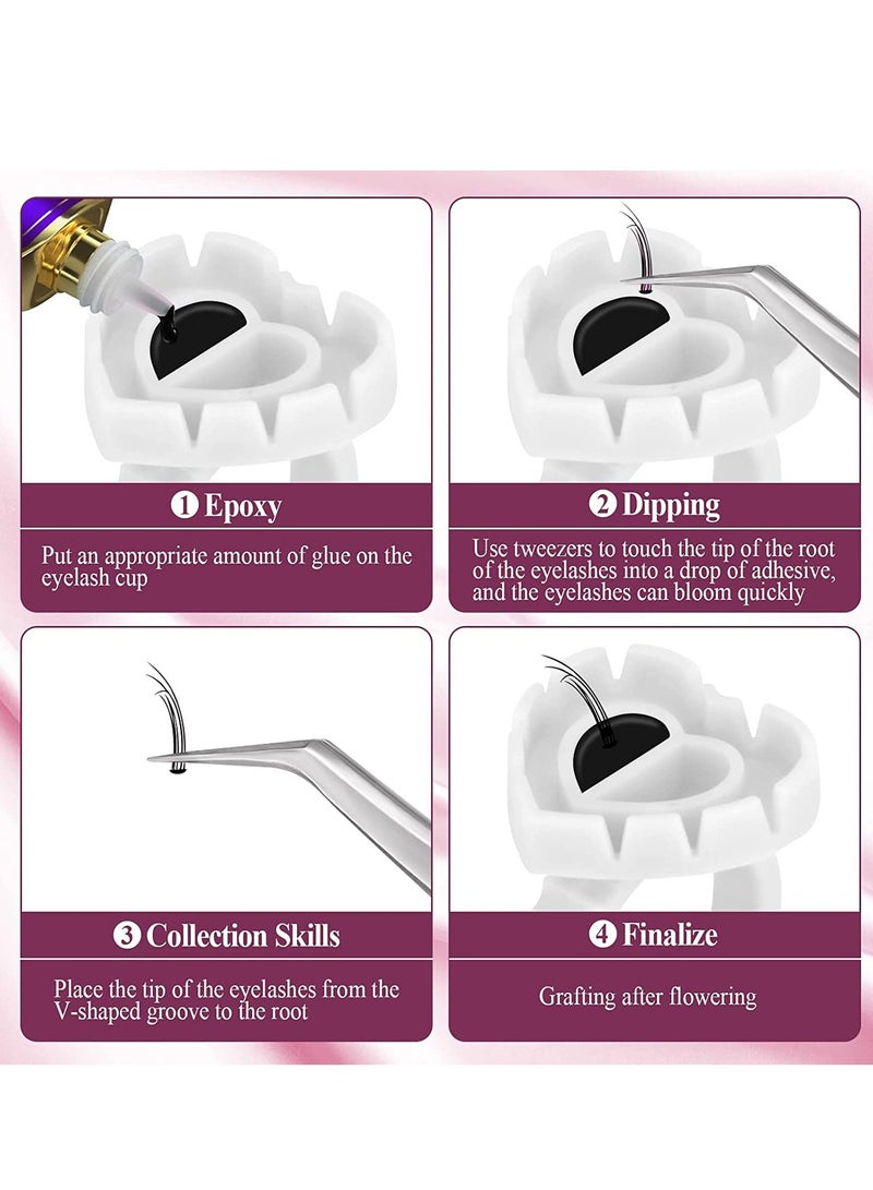 Excefore Lashes Glue Ring, Disposable Rings, White Cup Plastic Makeup Holder Suitable for applying lipstick, removing eyelashes, cleaning ears, grafting eyelashes (White)  - Image 5