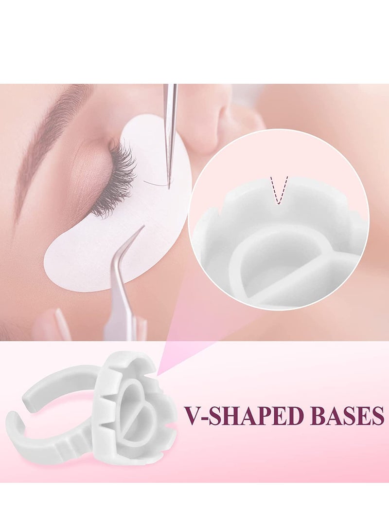 Excefore Lashes Glue Ring, Disposable Rings, White Cup Plastic Makeup Holder Suitable for applying lipstick, removing eyelashes, cleaning ears, grafting eyelashes (White)  - Image 4