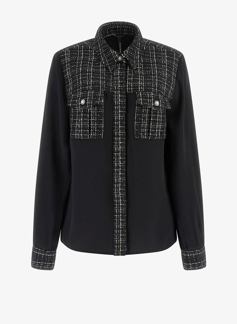 GUESS Sandra Mix Tweed Shirt - Image 5