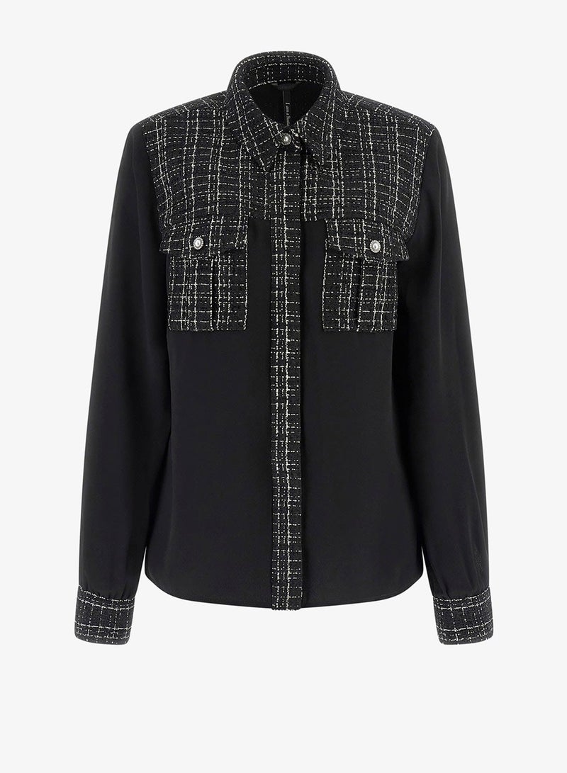 GUESS Sandra Mix Tweed Shirt - Image 5