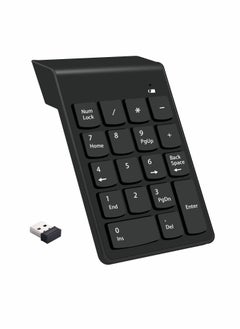 Excefore Wireless Silent Number Pad Portable Numeric Keypad Keyboard with Mini USB Receiver for Laptop Notebook, Desktop PC Computer, Compatible with Windows, 10 Million Keystrokes Life，10M Use Distance  - Image 1