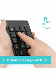 Excefore Wireless Silent Number Pad Portable Numeric Keypad Keyboard with Mini USB Receiver for Laptop Notebook, Desktop PC Computer, Compatible with Windows, 10 Million Keystrokes Life，10M Use Distance  - Image 2