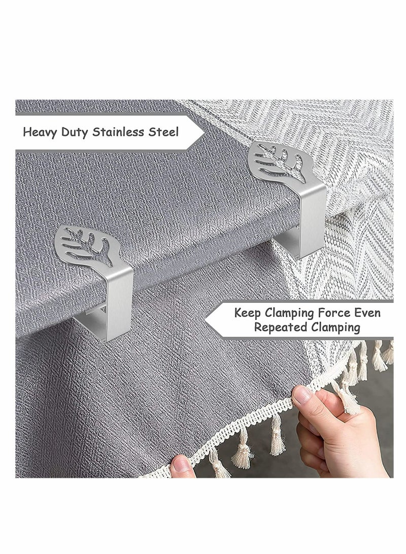 Excefore Table Cloth Clip 8 Pcs Stainless Steel Thickened Adjustable Table Cover Clamps Table Cloth Holders for Home Picnic Party Wedding Outdoor and Indoor  - Image 2