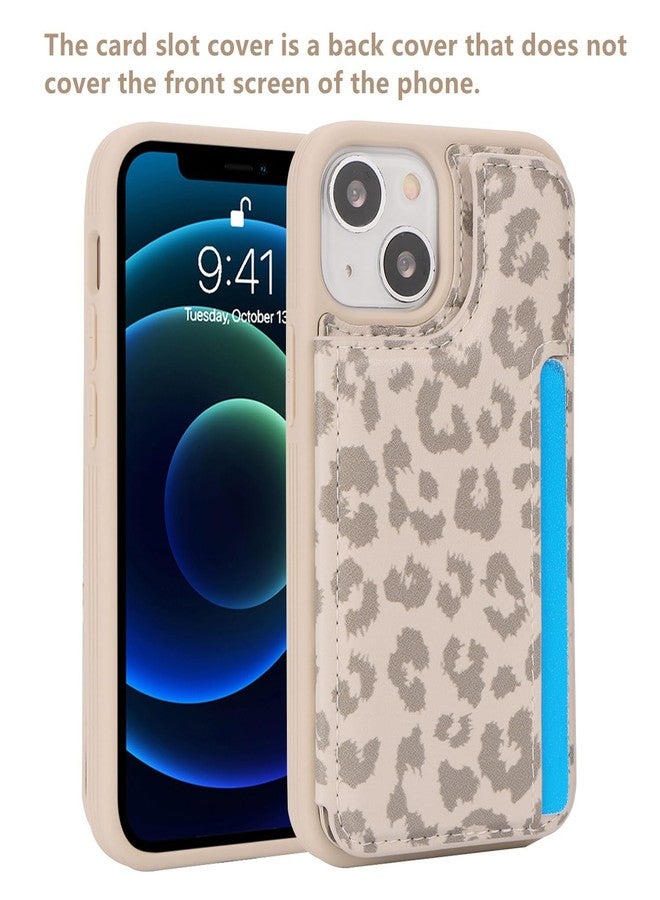iCoverCase Compatible with iPhone 13 Mini Case with Card Holder, Wallet Phone Case for Women Men RFID Blocking PU Leather Protective Case 5.4 Inch (Beige Leopard) - Image 3