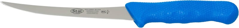 Winco 6" Commercial-Grade German Steel Boning Knife, Curved, Blue - Image 1