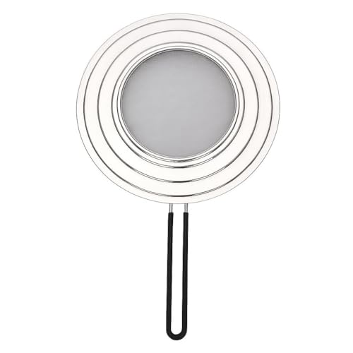 VALAJOGI Stainless Steel Splatter Screen for Frying Pan – Grease & Oil Splash Guard with Folding Handle Heavy Duty Fry Pan Cover for Bacon, Deep Frying & Cooking Kitchen Strainer Tool - Image 1