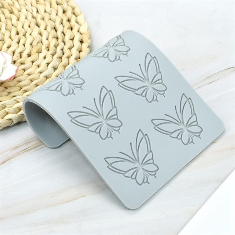 TUKE 3D Hollow Lace Fondant Molds Fruits Leaf Shape Lace Mat Party Cake Decoration Tool Cupcake Mat Silicone Molds for Polymer Clay Chocolate Baking Gummy Mould (Butterfly_7.48x4.6x0.16inch_L) - Image 4