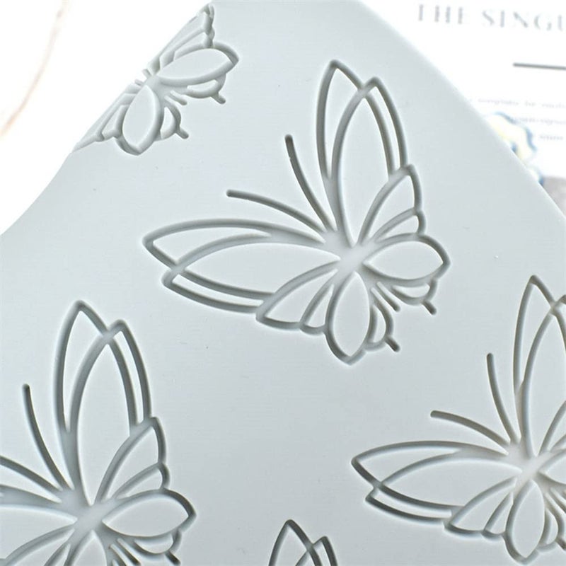 TUKE 3D Hollow Lace Fondant Molds Fruits Leaf Shape Lace Mat Party Cake Decoration Tool Cupcake Mat Silicone Molds for Polymer Clay Chocolate Baking Gummy Mould (Butterfly_7.48x4.6x0.16inch_L) - Image 5
