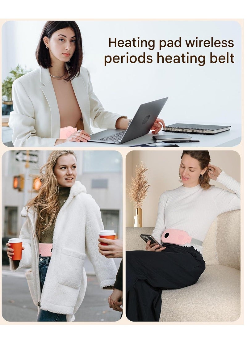 بورتوني مدلك كهربائي لتشنجات الدورة الشهرية، حزام تسخين بالاهتزاز لتخفيف مغص الدورة الشهرية - Image 3