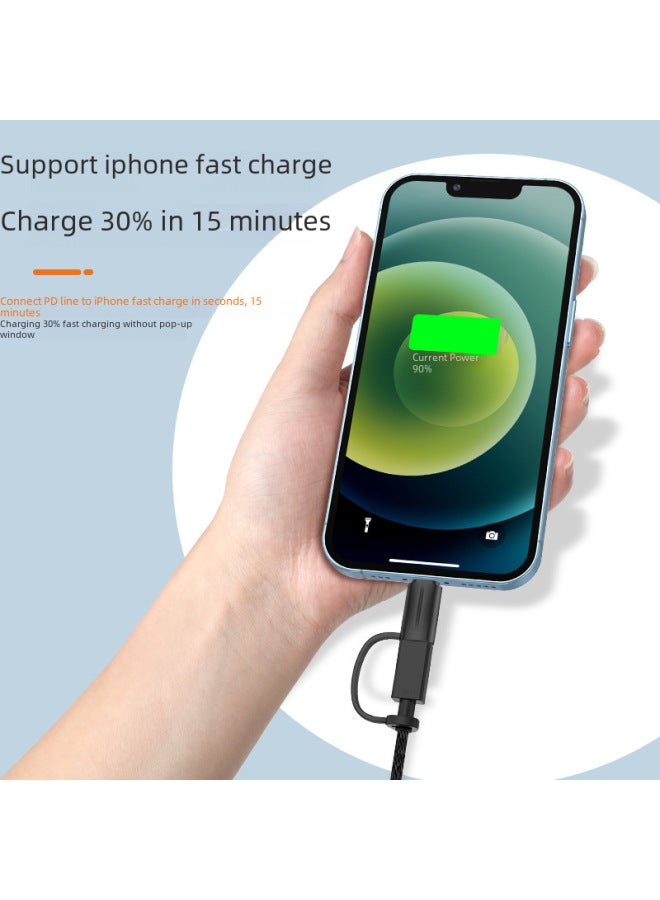 محول أنثى إلى لايتنينج ذكر من النوع c مناسب لأجهزة IPhone وipad والكمبيوتر الرقمي ومحول الهاتف المحمول - شكل الواجهة: محول TYPE-C إلى Apple PD - Image 3