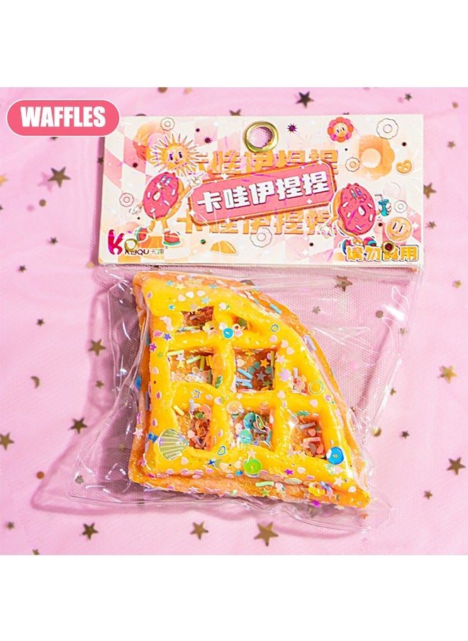 Beyond Cakes and Waffles Squishy Toys, Novelty Decompress Toys, Stress Ball TPE Sensory Toys for Relieving Fidget Rising, Opp Packaging Gift (Yellow)  - Image 5