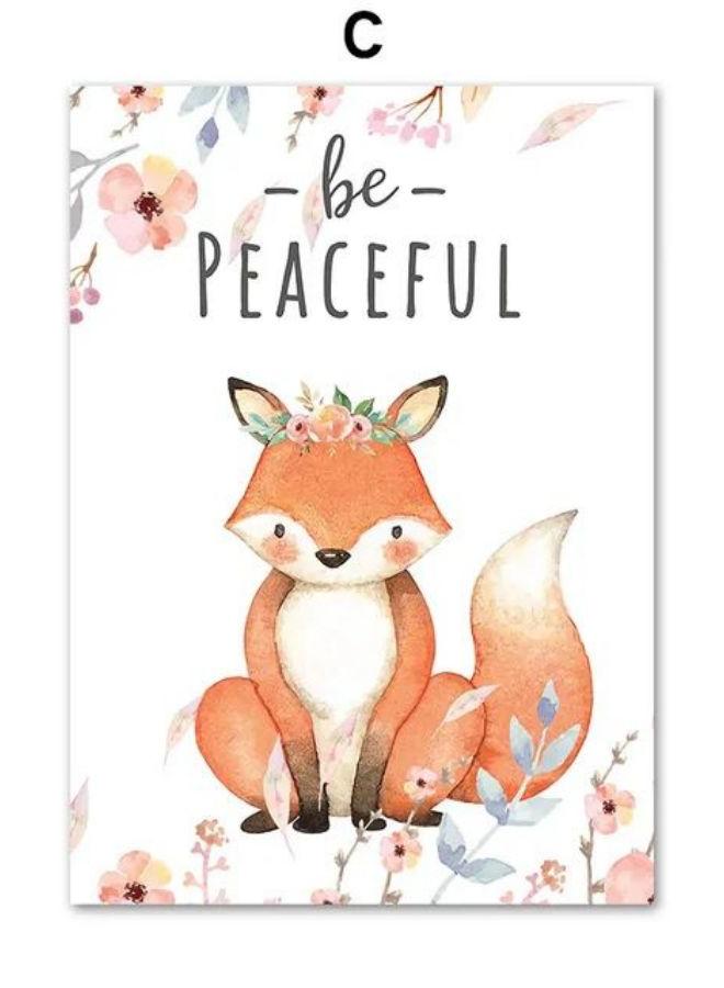 Deer Fox Squirrel Owl Rabbit Hedgehog Raccoon Cartoon Art Canvas Painting Animal Poster And Prints Wall Pictures Kids Room Decor - Image 1