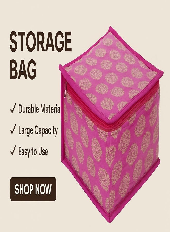 PRISMAXIC Jewellery Kit Wedding collection Gift with 10 Pouches Organiser Set with Storage Box Multiple Pouches, Bangle and Earring Holders, Travel Friendly Pack of 1 (Pink) - Image 2