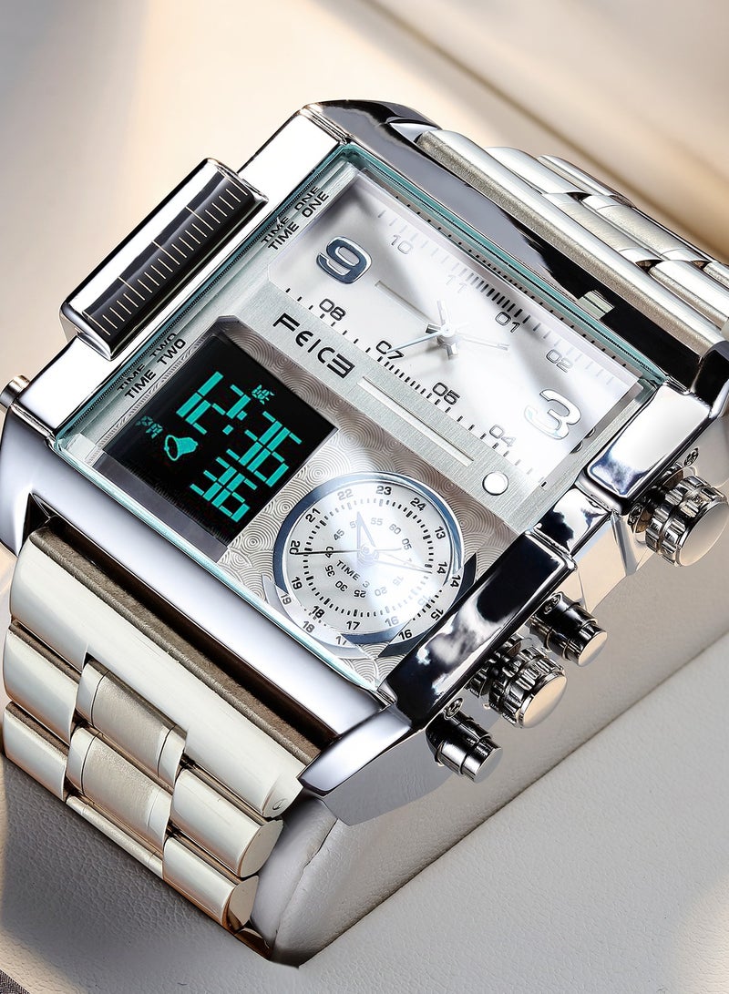 FEICE Men's Digital Square Dial Watch – Alarm, Multifunctional, Waterproof, Sports - Image 1