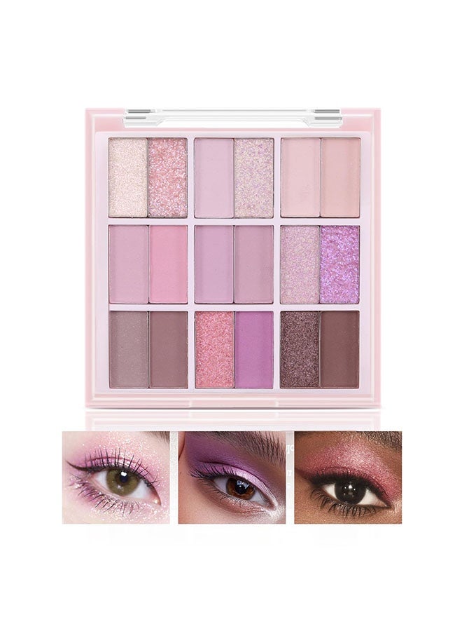 ديكالو لوحة ظلال عيون بـ 18 لونًا، ماتي ولامع، مكياج عيون قابل للدمج بشكل ممتاز، مقاوم للماء، يدوم طويلاً، لوحة مكياج عيون عالية الصبغة للنساء. نسيجها ناعم، ألوانها رقيقة، حلوة مثل التوت. - Image 1