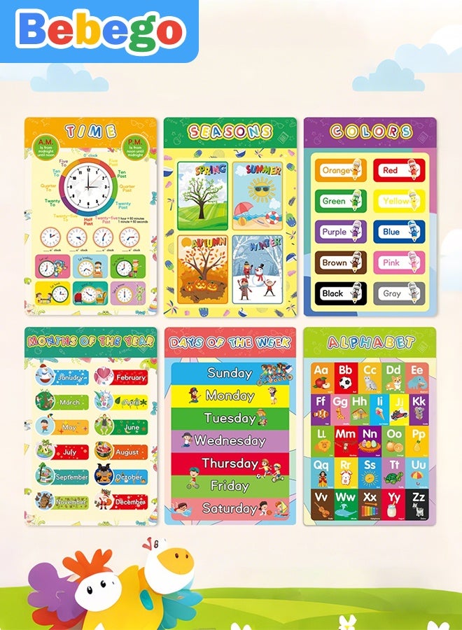 BEBEGO Print Painting, 16 Themes Educational Posters for Toddlers - Laminated Learning Charts with Alphabet, Numbers, Shapes, Weather, Days of the Week, Colors, and More - Perfect for Preschool, Homeschool, and Kindergarten Classroom Decor, Perfect for Room Decor - Image 2
