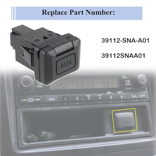 PANNUOSCS Aux Port Replacement Compatible with 2006-2011 Honda Civic CRV Acura MDX 39112-SNA-A01 - Image 5