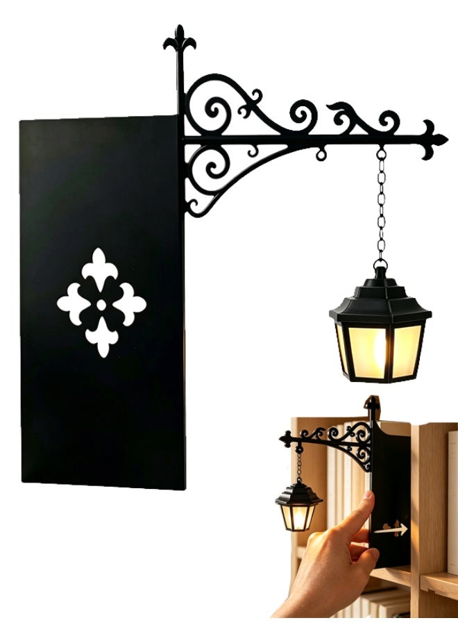 مصباح فانوس رف كتب مزخرف، إضاءة ليلية LED مصغرة للمنزل والمكتب والرف - Image 1