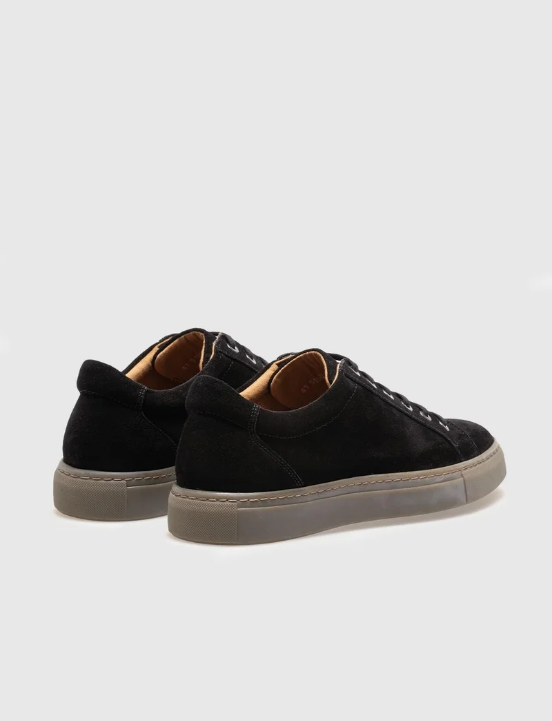 Cabani Black Suede Lace-up Men's Sports Shoes