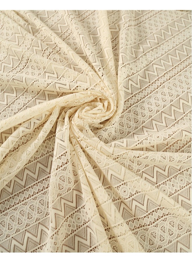 AVHUGOO - Lace tablecloth made of cotton and linen, featuring an artistic and dust-proof design with a rustic style tablecloth 140*100cm - Image 1