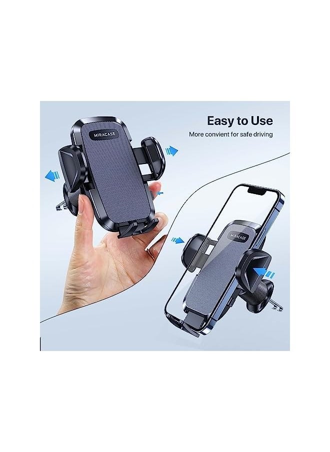 Miracase - Car Phone Holder, [Upgraded Dual Metal Hook Clip] Universal Mobile Holder for Car, Hands Free Air Vent Phone Holder Car Compatible with iPhone/Galaxy /Nokia and All 4.0"-7.0" Smartphones - Image 1