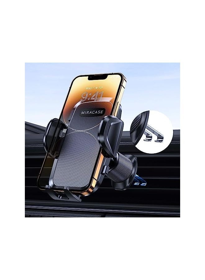 Miracase - Car Phone Holder, [Upgraded Dual Metal Hook Clip] Universal Mobile Holder for Car, Hands Free Air Vent Phone Holder Car Compatible with iPhone/Galaxy /Nokia and All 4.0"-7.0" Smartphones - Image 1