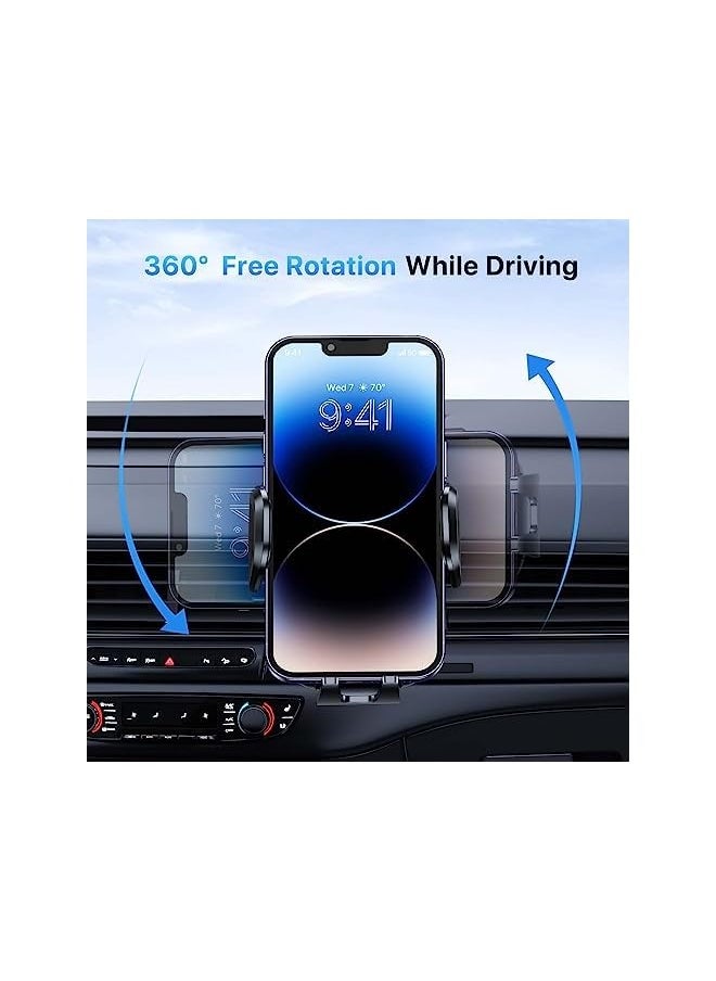 Miracase - Car Phone Holder, [Upgraded Dual Metal Hook Clip] Universal Mobile Holder for Car, Hands Free Air Vent Phone Holder Car Compatible with iPhone/Galaxy /Nokia and All 4.0"-7.0" Smartphones - Image 1
