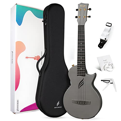 Enya Tenor Ukulele 26 Inch Carbon Fiber Acousticplus Cutaway Travel Ukelele for Beginner Bundle Kit with Online Lesson Including Gig Bag, Strap, Capo, and Strings Professional Ukalalee Yukalalee Gift - Image 1