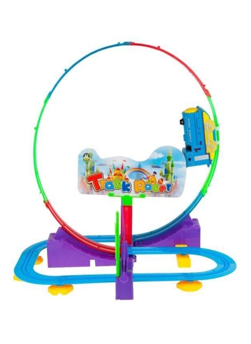 Electric 360 Degree Rail Slot Cars Race Track Educational Children Toddler Toys Model Train Race Track Roller Coaster To  - Image 1