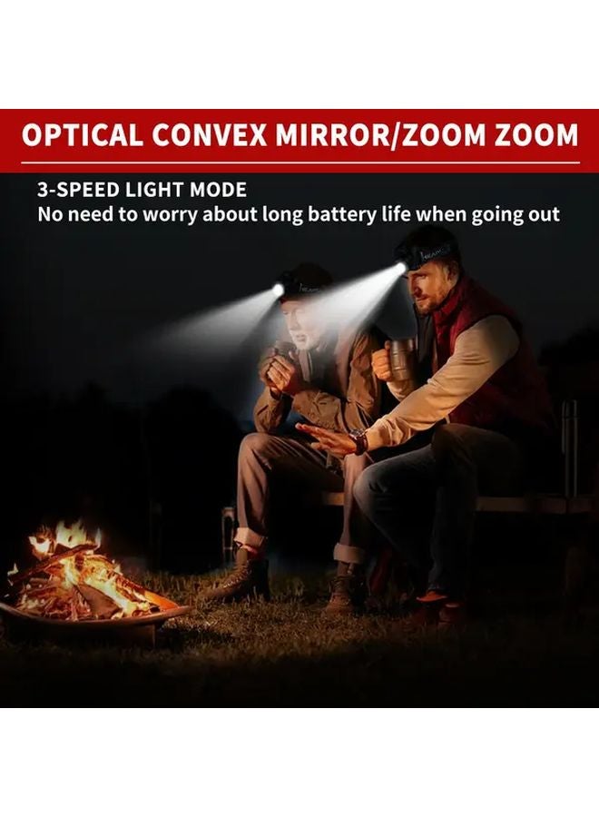 Motion 3 Modes Ultra Bright Hands Free USB Rechargeable Headlamp For Camping Fishing - Image 2