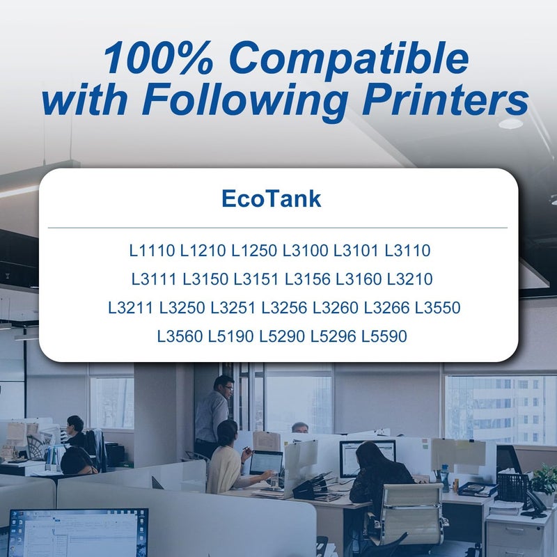 بريتمور 103 حبر 4 ألوان لـ EPSON 103 لـ EcoTank مجموعة مكونة من 4 عبوات (أسود، سماوي، أرجواني، أصفر) لطابعات L1110‎ L3110 L3111 L3150 L3151‎ L3156 L3160 L5190‎ - Image 2