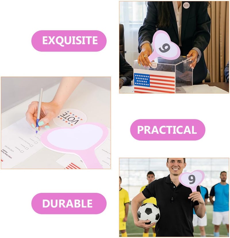 Home & professional compatible Veemoon 2pcs Dry Erase Score Boards PVC 20x28cm Single-Sided Heart Whiteboards Handheld Writing Boards for Judges and Referees in Sports and Education Efficiency boosted construction - Image 4