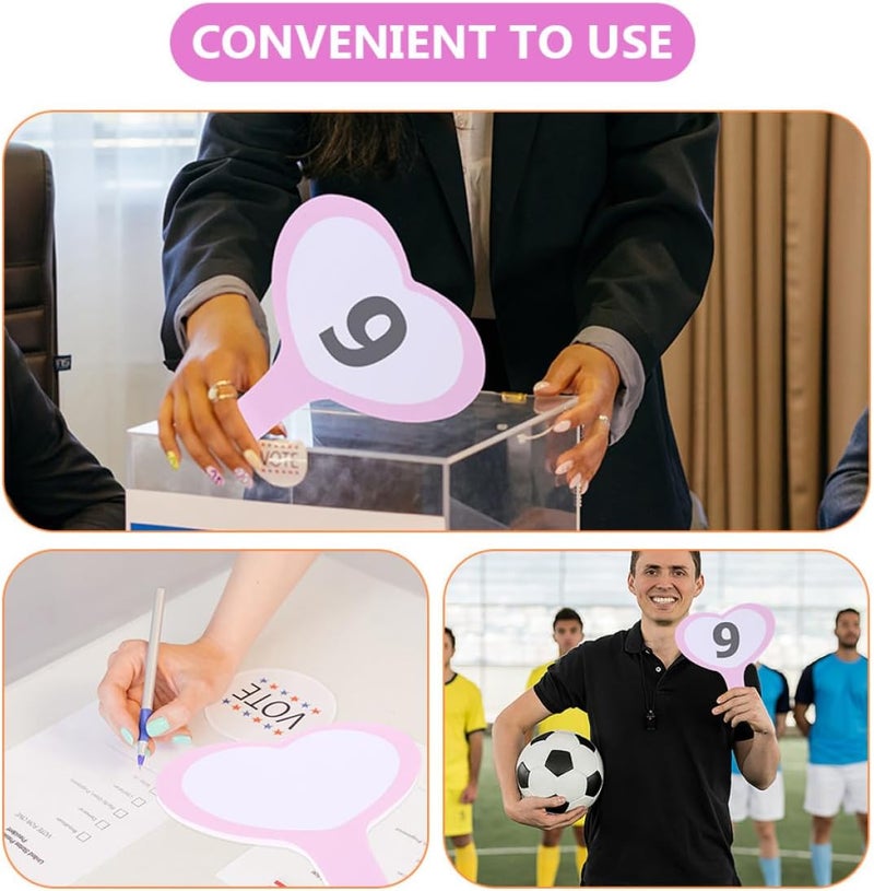 Home & professional compatible Veemoon 2pcs Dry Erase Score Boards PVC 20x28cm Single-Sided Heart Whiteboards Handheld Writing Boards for Judges and Referees in Sports and Education Efficiency boosted construction - Image 5