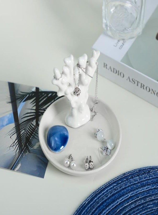 123Arts Ceramic Coral Jewelry Tray Ring Dish Jewelry Dish Trinket Tray Holder - Image 3