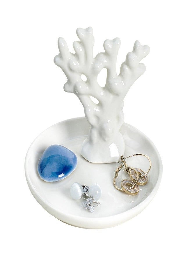 123Arts Ceramic Coral Jewelry Tray Ring Dish Jewelry Dish Trinket Tray Holder - Image 1