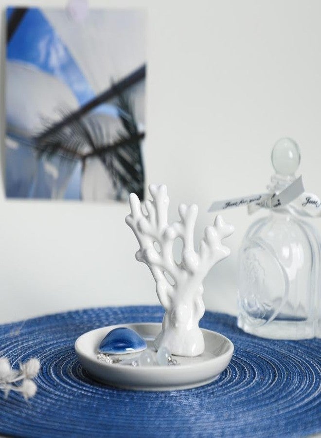 123Arts Ceramic Coral Jewelry Tray Ring Dish Jewelry Dish Trinket Tray Holder - Image 2