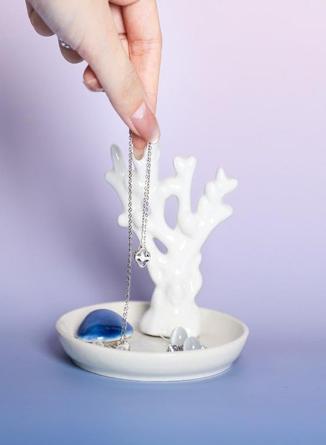 123Arts Ceramic Coral Jewelry Tray Ring Dish Jewelry Dish Trinket Tray Holder - Image 4