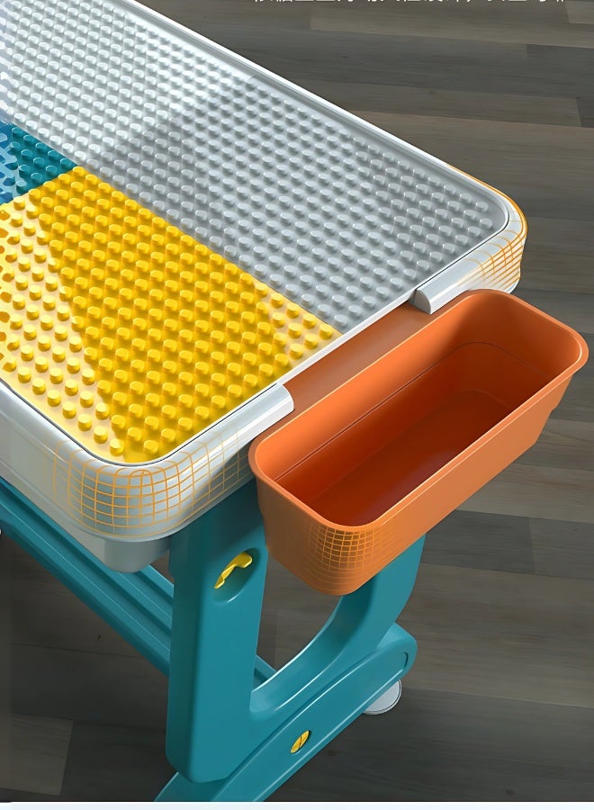 ماركولو طقم طاولة وكرسي نشاط للأطفال – قابل للطي، متعدد الوظائف للعب والدراسة والتخزين مع سطح لمكعبات البناء - Image 2