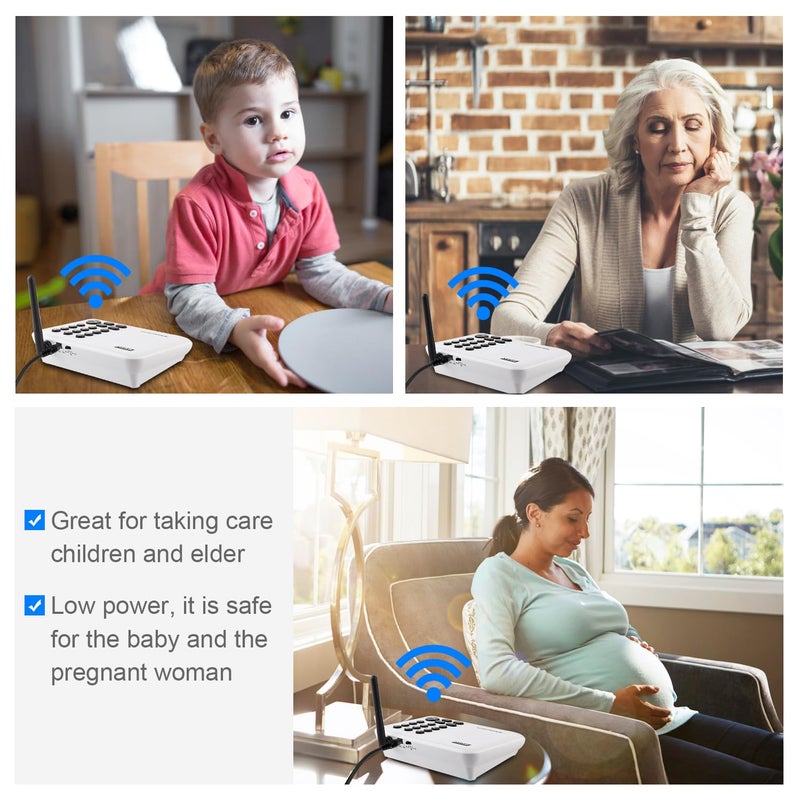 وولو Wuloo Intercoms لاسلكي للمنزل، نطاق 5280 قدم، 10 قنوات، 3 رموز، نظام اتصال داخلي لاسلكي للمنزل، المنزل، غرفة المكتب، غرفة إلى غرفة، نظام الاتصال الداخلي للمنزل (6 وحدات مجموعة بيضاء) - Image 3