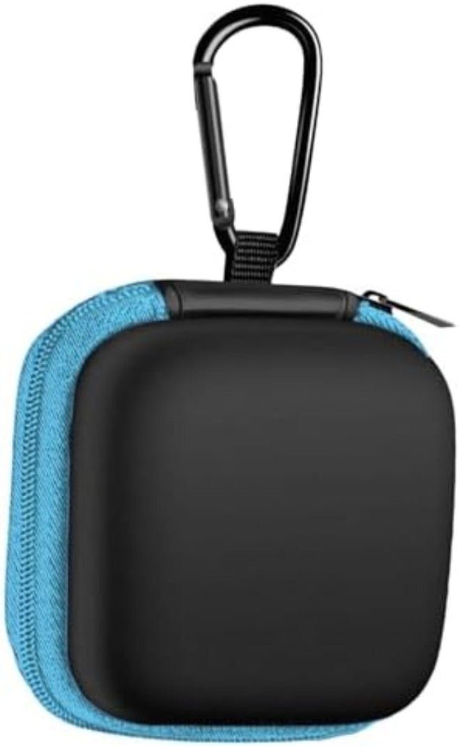 Woyinger Round Earbud Case Portable EVA Carrying Case Storage Bag Cell Phone Accessories Organizer with Carabiner for Earphone, Earbud, Earpieces, SD Memory Card, Camera Chips,Black - Image 1