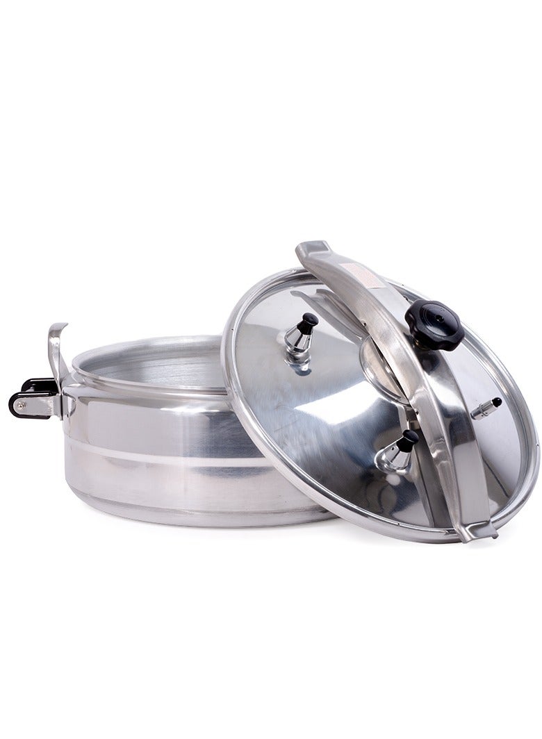 45LLiters Aluminum Pressure Cooker With 2 Whistles, 2 Safety Valves And 4 Handles 45L Silver - Image 2
