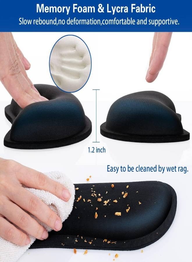 ارواق وسادة معصم مريحة للوحة المفاتيح والفأرة، لتخفيف آلام الكمبيوتر بسهولة، وسادة كمبيوتر محمول بقاعدة مطاطية مانعة للانزلاق، لتخفيف الألم - Image 5