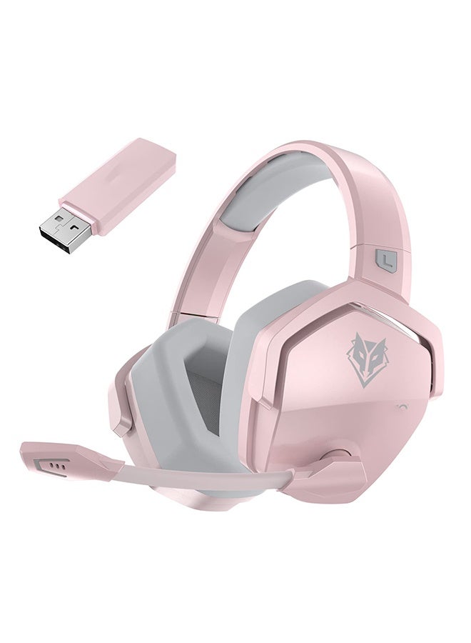NUBWO Dual Wireless Gaming Headset with Microphone for PS5, PS4, PC, Mobile, Switch: 2.4GHz Wireless + Bluetooth - 100 Hr Battery - 50mm Drivers - Pink - Image 1