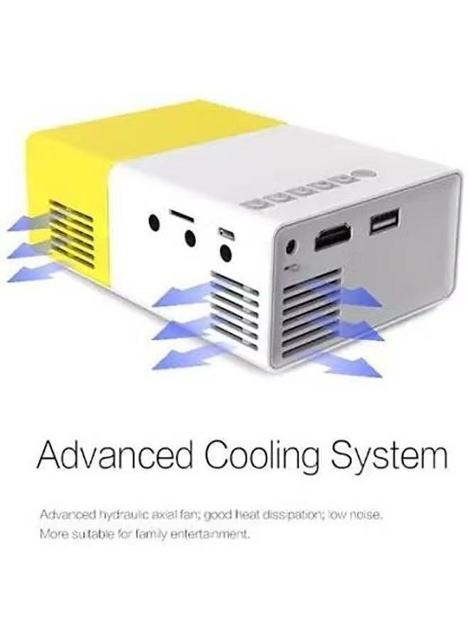 JAJEEK Mini Projection Machine with USB/HD/AV/TF Card Slot & Mini Pocket Remote Controller for Smartphone/Laptop – Compact, Portable Projector for Movies, Presentations, Gaming | White/Yellow - Image 3